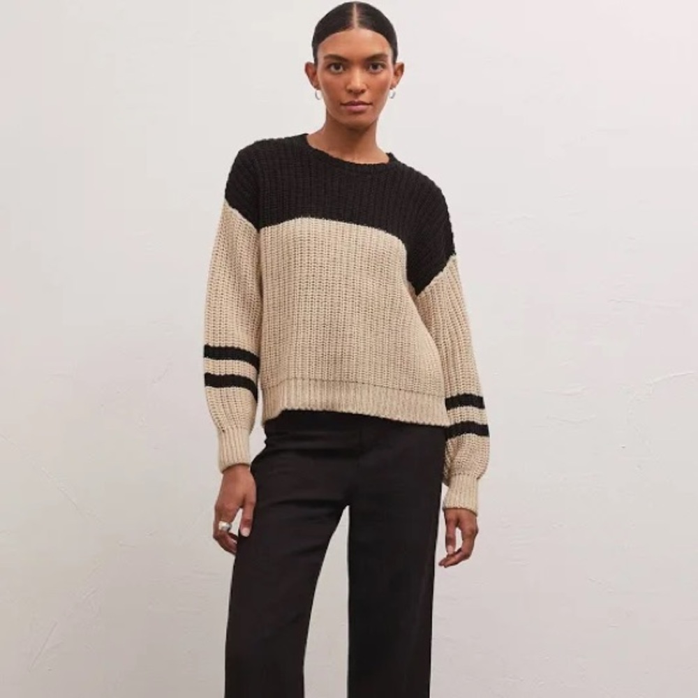 Black & Oat colored knit sweater